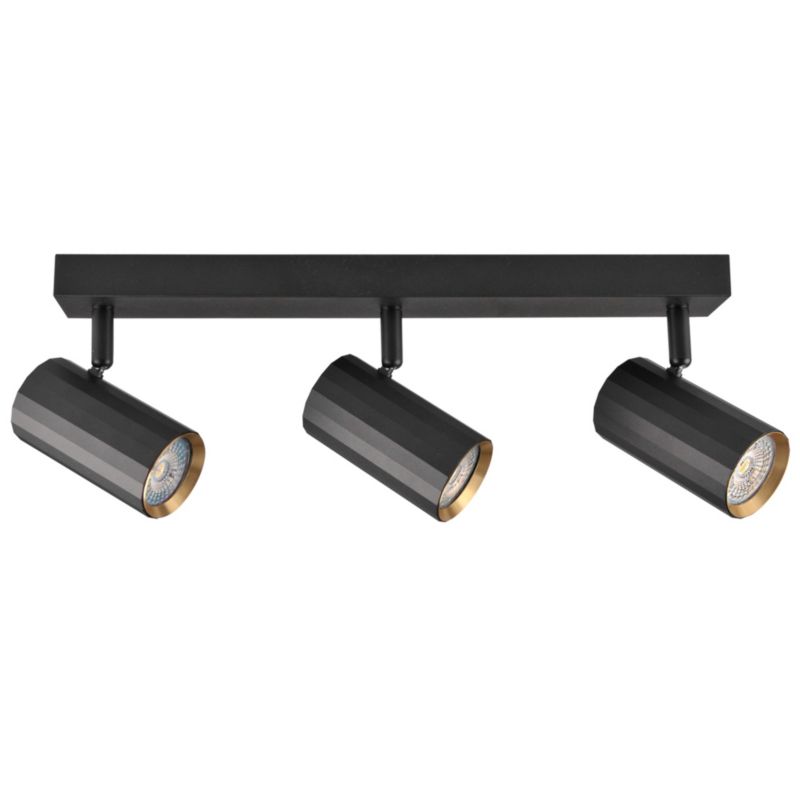 Kinkiet ścienny Polux Nicea czarno-złoty 3 x GU10 x 10W IP20 wym: 10 x 5,5 cm - 1 szt.