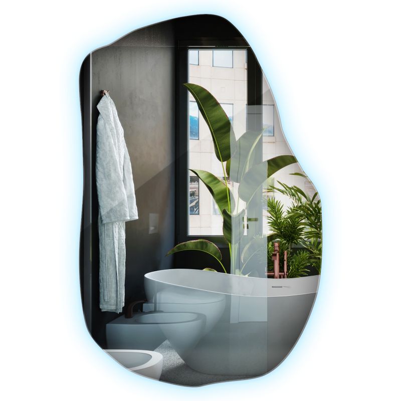 Lustro Designerskie Do Sypialni Wallfluent 90 cm x 58,5 cm Zimna Barwa LED 1 szt.