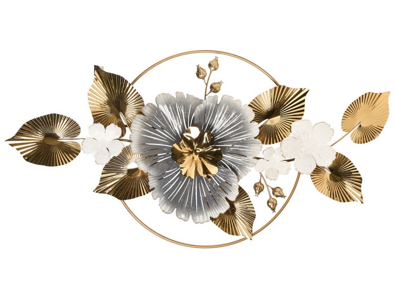 Dekoracja ścienna Kwiat Terbium Metal 56 cm Złoty 1 szt.