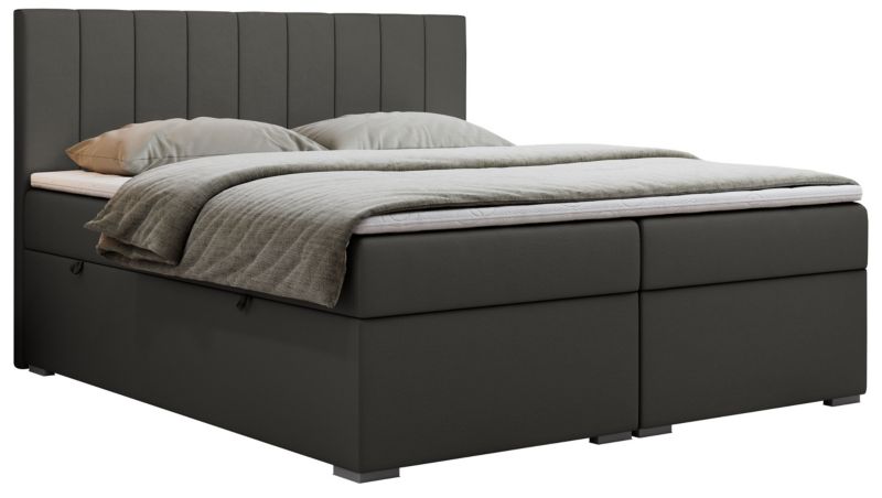 Łóżko kontynentalne MKS Meble LOPE 120x200 H3 ciemnoszary ekoskóra 1szt.