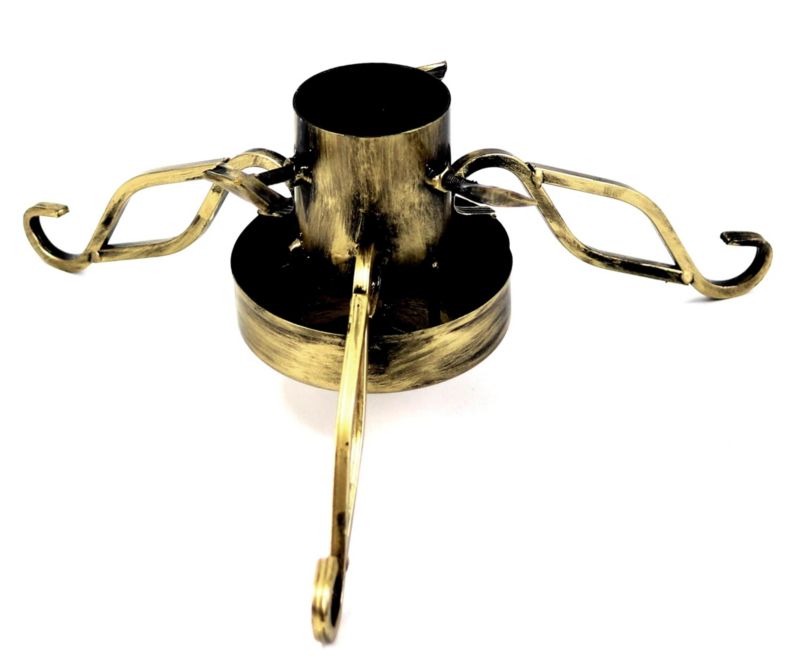 Stojak choinkowy JAKPOL fi9.8cm pod choinkę metalowy duży z misą złoty 1 szt.