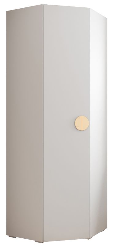 Szafa narożna rogowa wysoka Abiks INOVA 4 biały+złoty 1 szt.