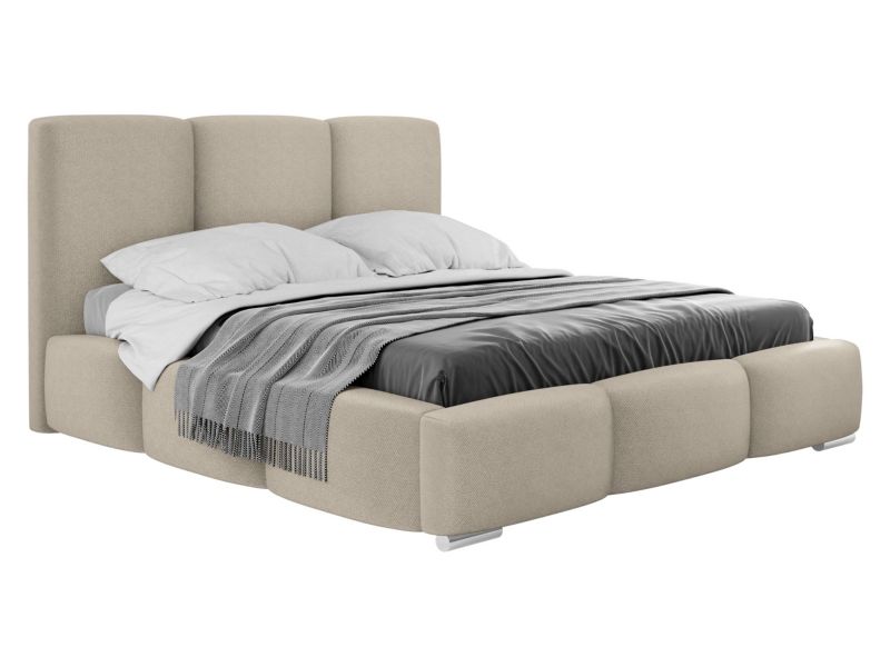 Łóżko tapicerowane MIRJAN 24 z pojemnikiem na pościel Olweria 160x200 jasny beż 1 szt.