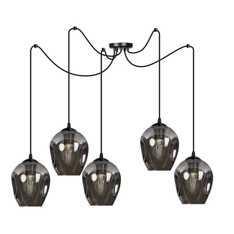 Lampa sufitowa Emibig Level czarna-grafit wym: 200 x 14 x 14 cm 5xE27 x 15W 1 szt.