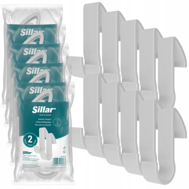 Haczyki, Sillar, wieszaki łazienkowe, uchwyty na kaloryfer, grzejnik, dwustronne, biały, 10szt