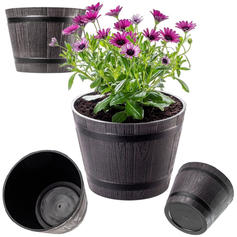 KADAX Doniczka Donica Na Kwiaty 23cm Osłonka Z Wkładem Kwietnik Plastikowa Ogród