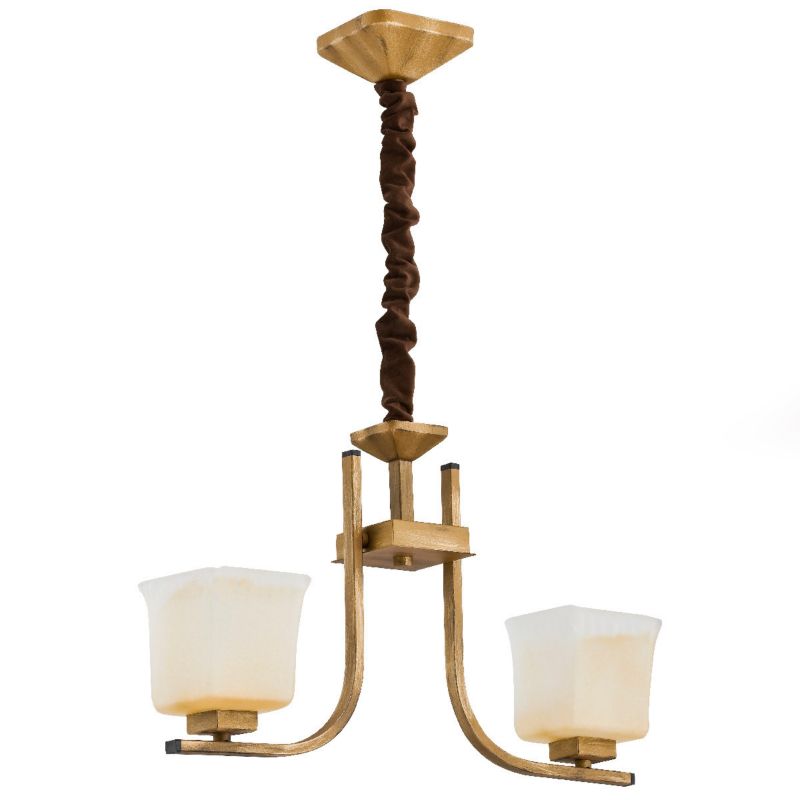 Lampa wisząca Alfa Oplot jasne drewno-brązowa-kremowa wym: 65 x 48 x 12 cm 2xE14 x 10W 1 szt.