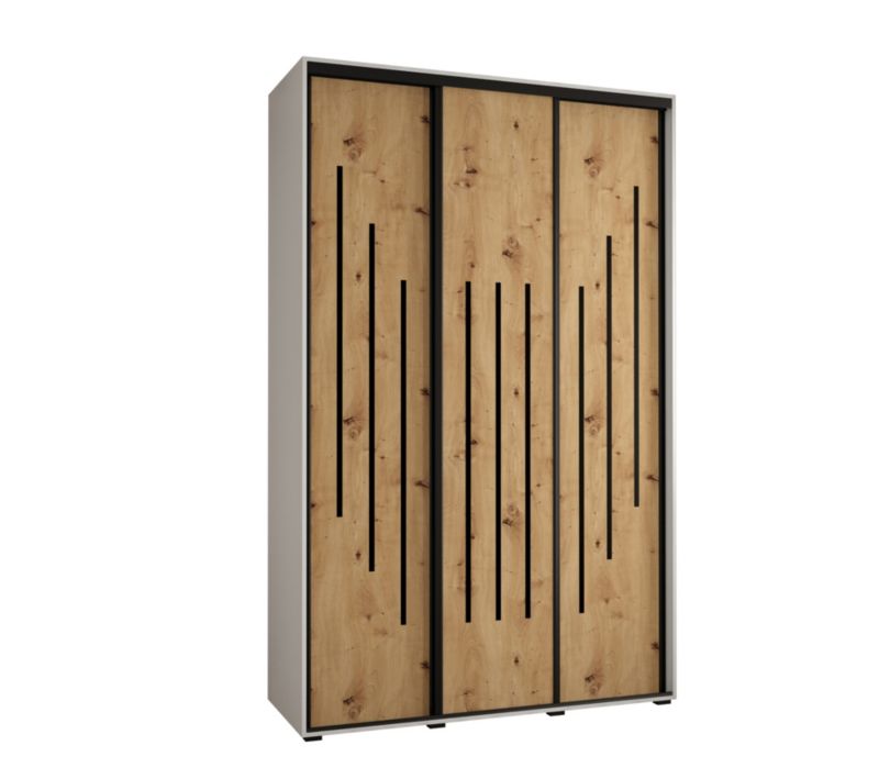 Szafa przesuwna Abiks DAVOS 8 wysoka szer.160cm gł.60cm biały/artisan/czarny 1szt.