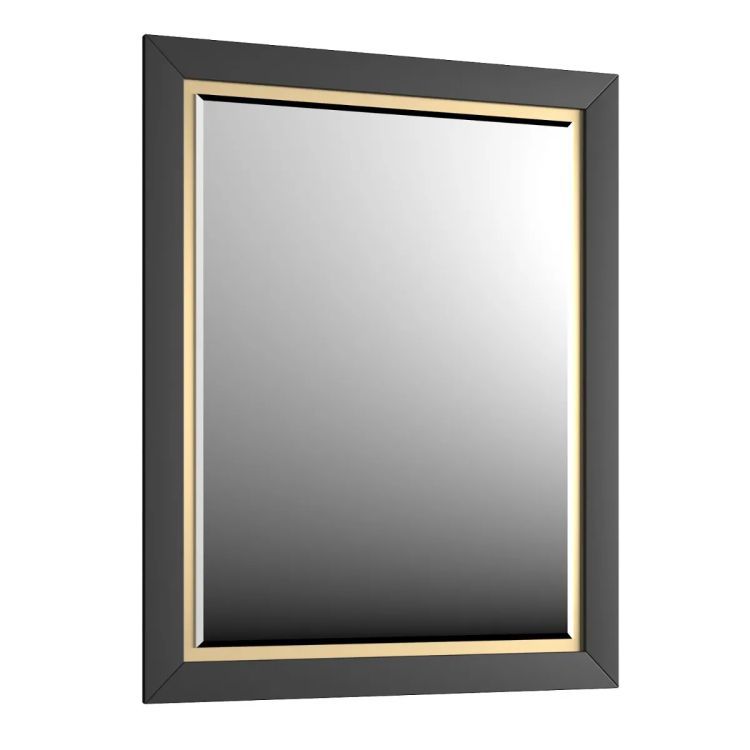 Lustro łazienkowe KROFAM CHIC 60x80 cm czarne półmat/złote 1 szt.