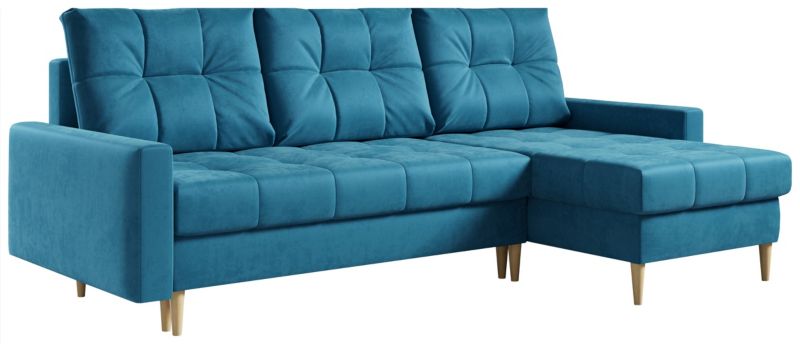 Narożnik MKS Meble ASTRA L uniwersalny niebieski welwet 1szt.