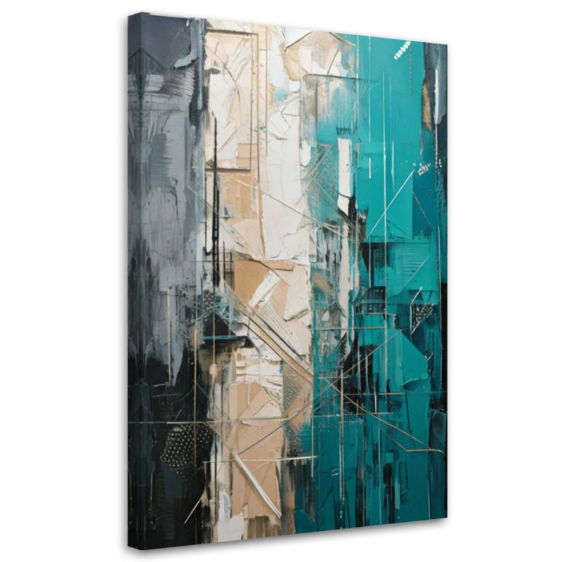 Obraz do salonu Feeby Abstrakcja Geometryczna Turkus 60x90cm 1szt