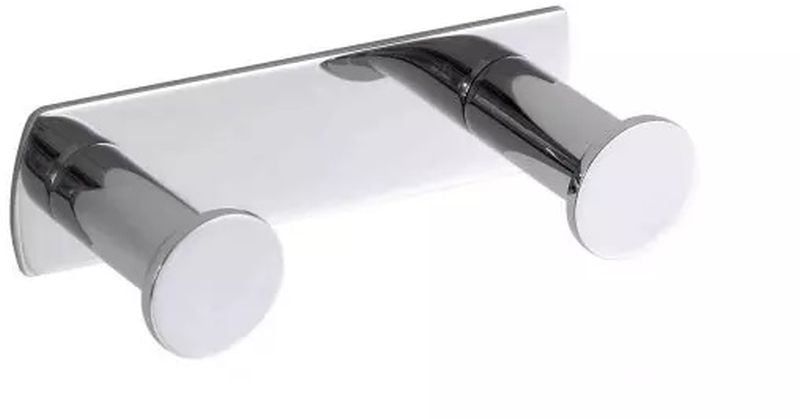 Wieszak na ręczniki Stella 2-hakowy chrom, ścienny, metalowy, 11x4x3 cm, 1 szt.