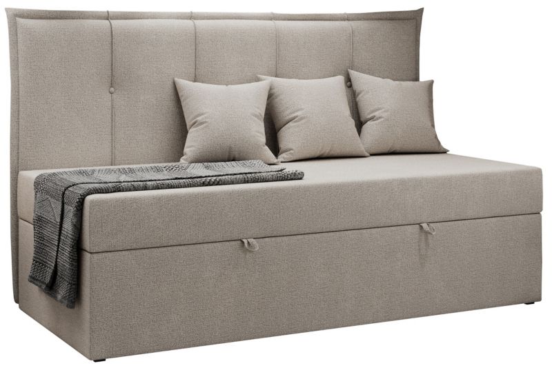 Łóżko młodzieżowe MKS Meble BANCO 90x200 H3 beżowy struktura topper T25 1szt.