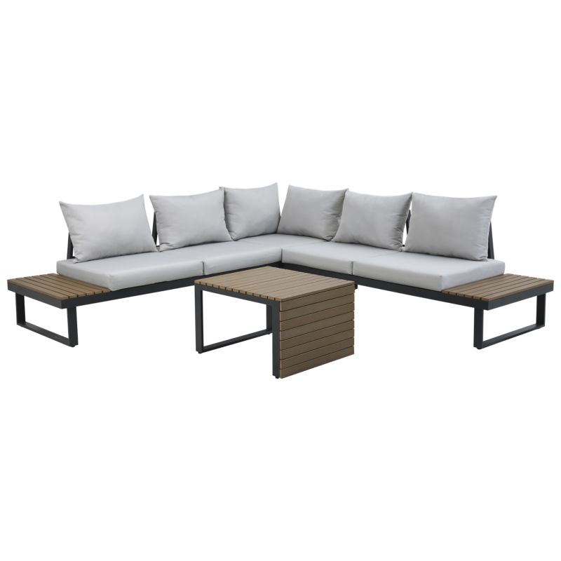 Zestaw Mebli Ogrodowych Mirpol 2 el Aluminium Poliester Szary 1 szt