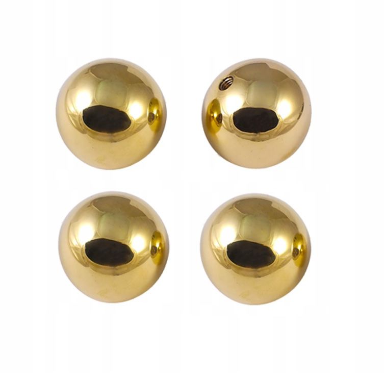 Kula Mosiężna ozdobna Dekorstal Fi 20 mm gwint M6 polerowana zestaw 4szt.