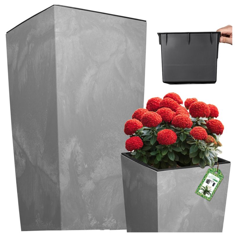 Doniczka Deco4Home donica szara imitacja betonu 32,5cm 1 szt.