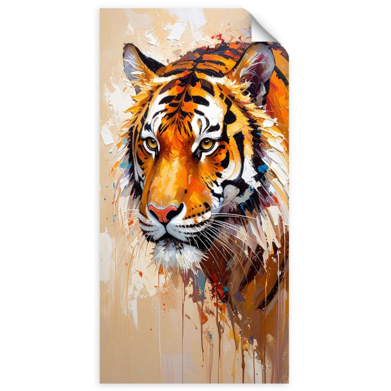 Plakaty samoprzylepne do salonu sypialni Feeby Tygrys Zwierzęta Afryka farba olejna 40x80cm 1szt