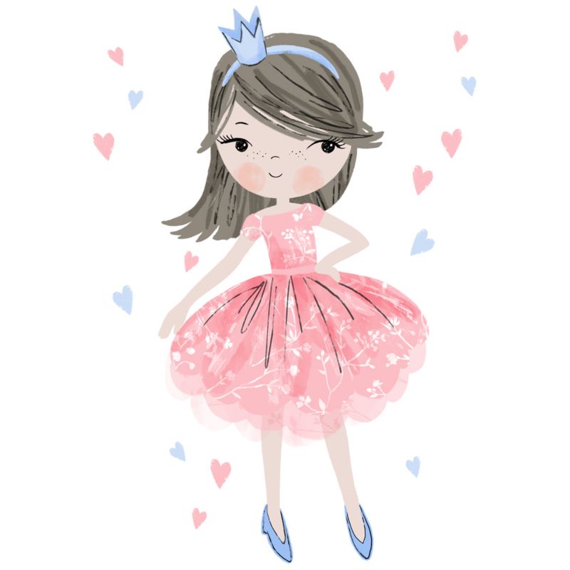 Naklejka na ścianę Pastelowe Love Księżniczka różowa 1 szt