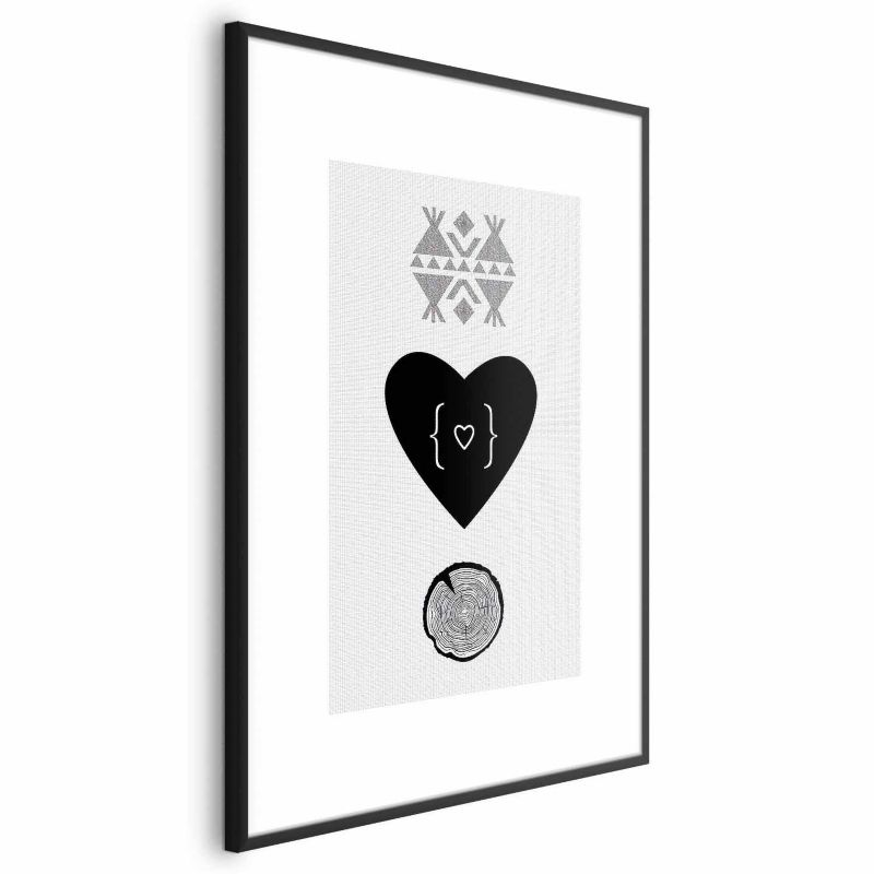 Plakat Artgeist Serce i pień 29,7x42 cm z ramą czarną 1 szt
