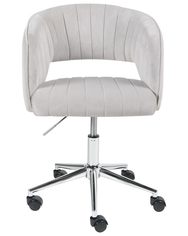 Krzesło biurowe regulowane welurowe jasnoszare Katonah 1 szt.