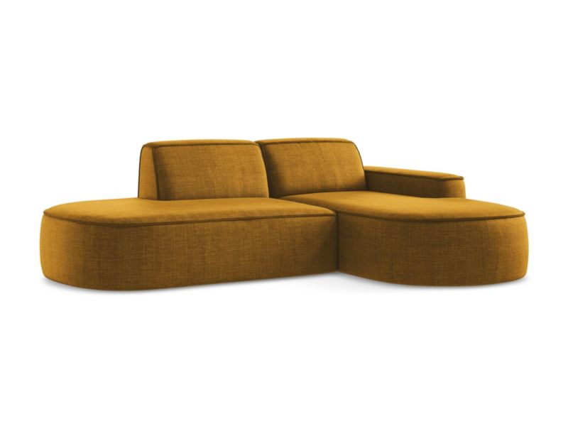 Narożnik prawostronny LaMiaSofa MELISSA z tkaniny strukturalnej 284x166 cm musztardowy 1 szt.