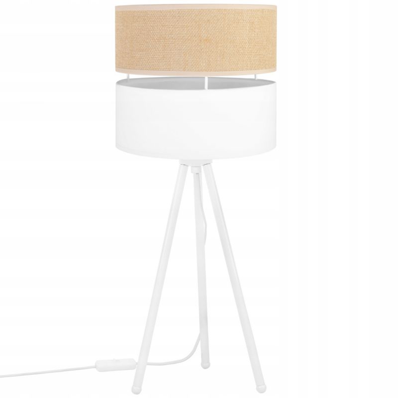 Lampa stołowa nocna Light Home Juta Pago 1x E27 60W beż/biały trójnóg 20cm 1szt.