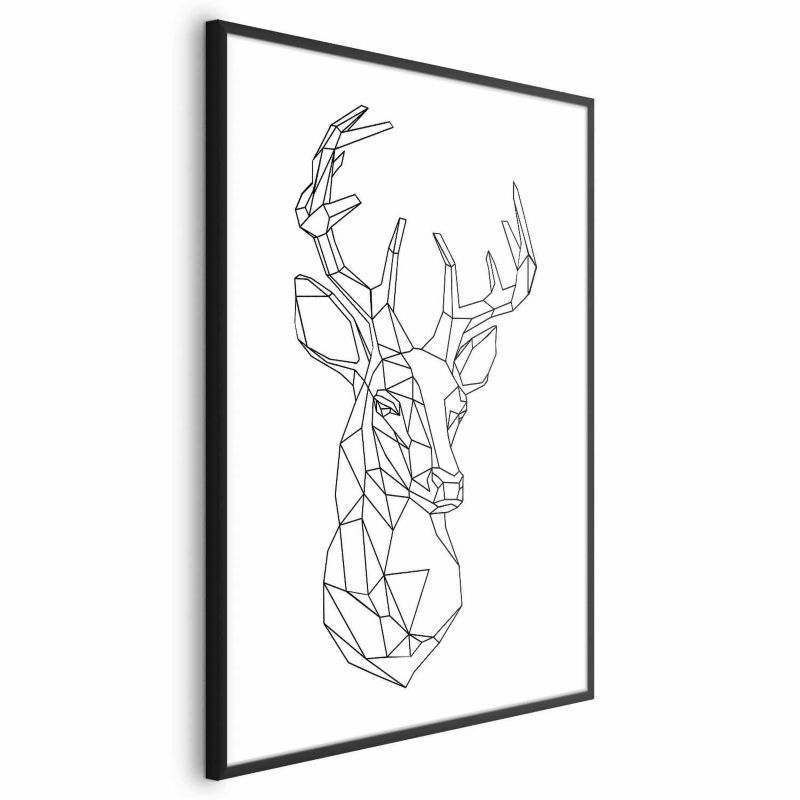 Plakat Artgeist Geometryczny jeleń 21x30 cm z ramą czarną 1 szt