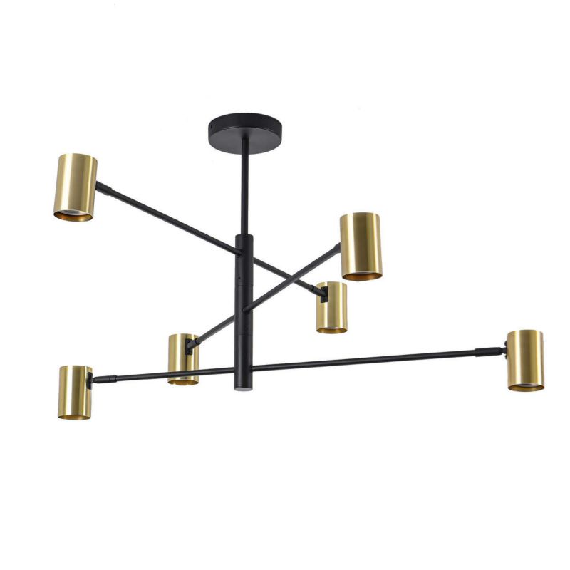 Lampa sufitowa wisząca Light Prestige Snow 4131 złoto-czarna szerokość 80 cm 6xGU10 x 10W 1 szt.