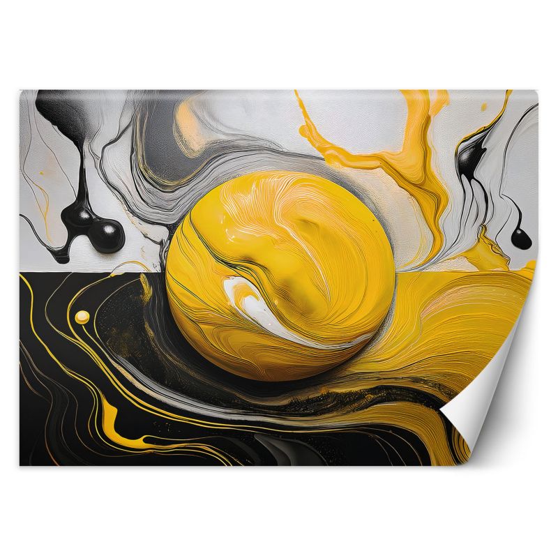 Fototapeta Feeby Żółto Czarna Abstrakcja Koło 200x140 1 szt