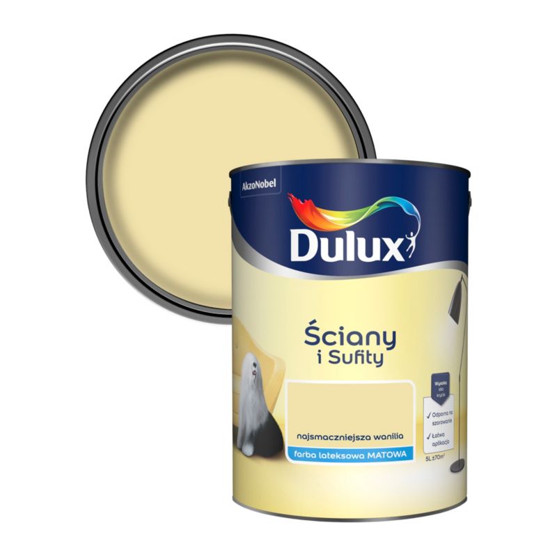Farba Dulux Ściany i Sufity najsmaczniejsza wanilia 5 l