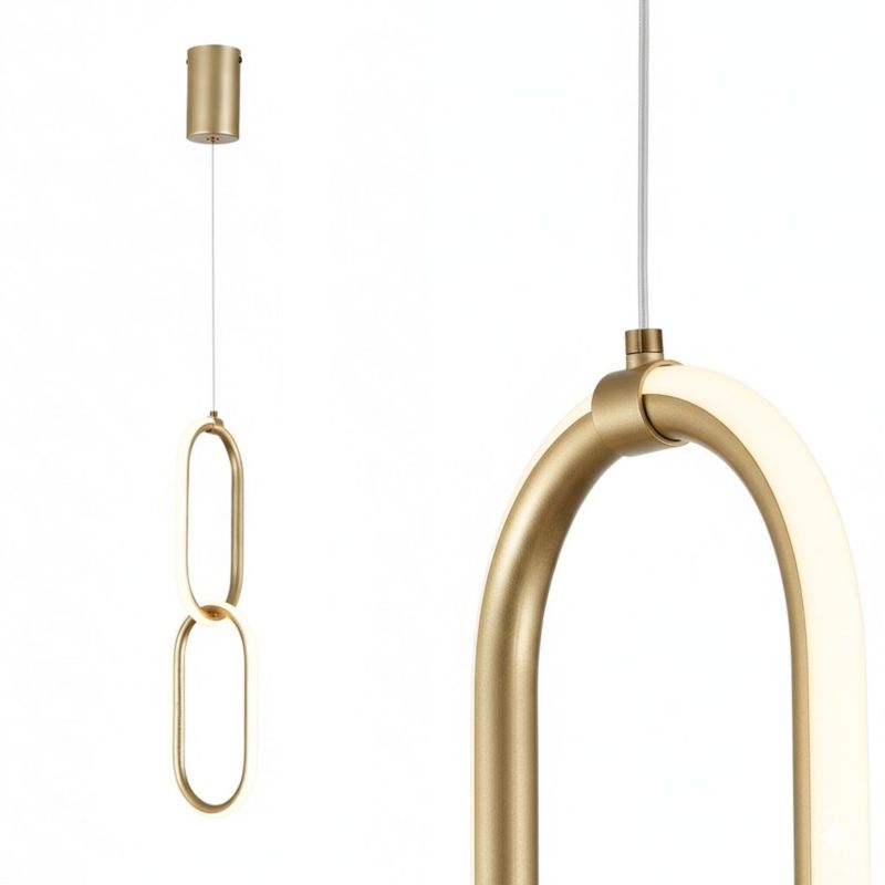 Lampa wisząca HOROZ LED,lampa sufitowa 12W, 700lm, 4000K, IP20, złota, SANTANA 1szt.