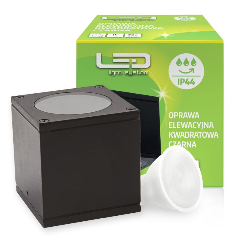 Oprawa elewacyjna kwadratowa LLs czarna 1szt.