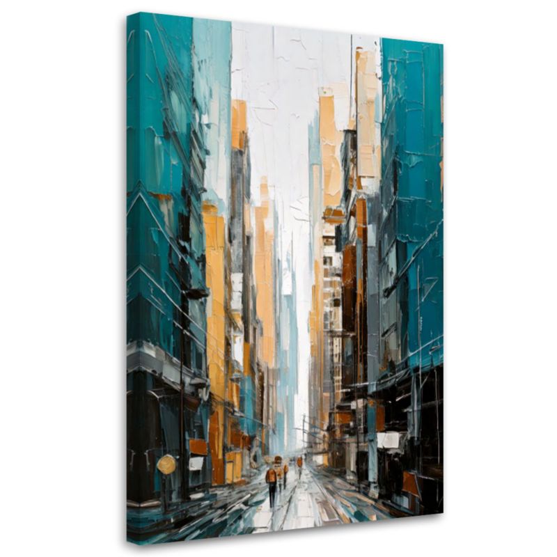 Obraz na płótnie Feeby Miasto Ulica Akwarela 60x90cm 1szt