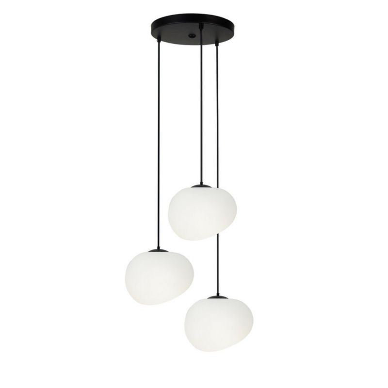 Lampa wisząca Candellux Stones czarno-biała do salonu 3xE27 x 40W 1 szt.