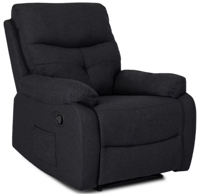 Fotel Masujący Mebel Elite INTER 2 Rozkładany z Podnóżkiem Czarny Nowoczesny 1 szt