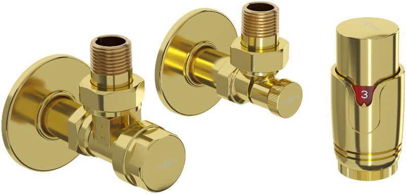 Zestaw termostatyczny kątowy Mexen G00 złoty W901-900-904-50 1 szt.