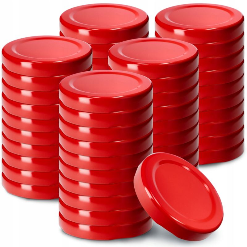 Zakrętki KADAX Wieczka Fi 53 Do Słoików Butelek Nakrętki Na Słoiki Czerwony 50 szt.