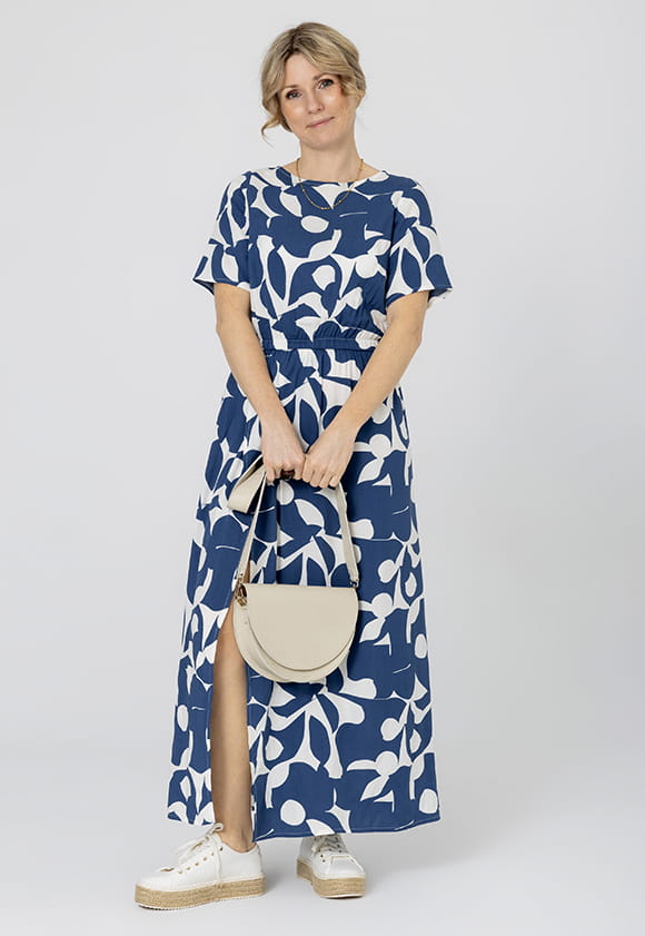 Lillow - SUKIENKA z rozcięciem SUNSHINE maxi - print, rozm. S - Materiał wiskoza - Uszyto w Polsce