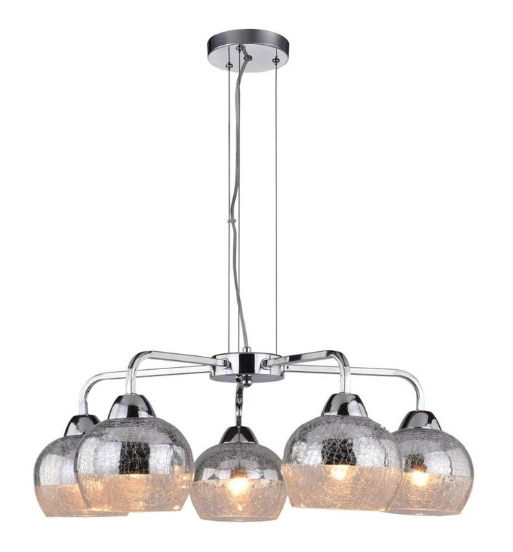 Lampa wisząca lustrzana chrom bite szkło 3x60W Cromina