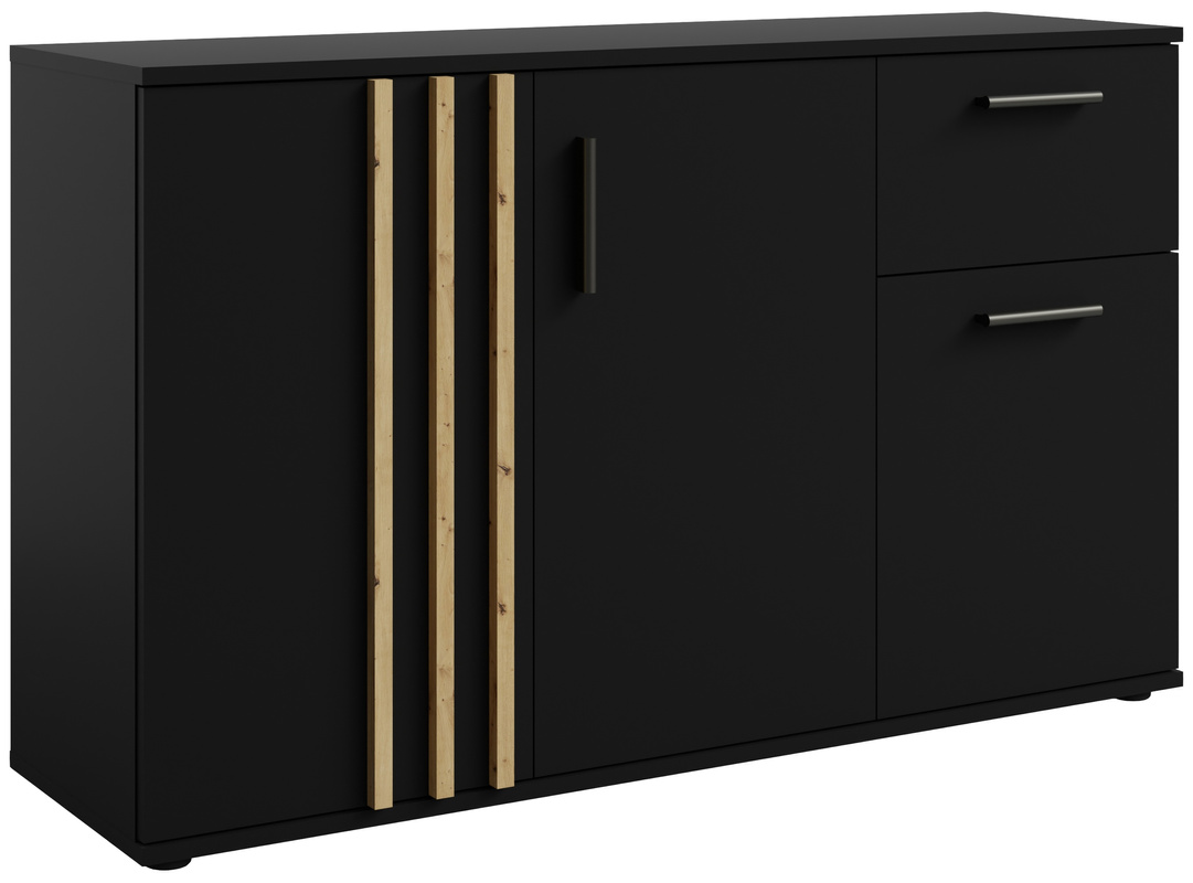 Komoda trzydrzwiowa 120 cm do salonu TALLY czarna