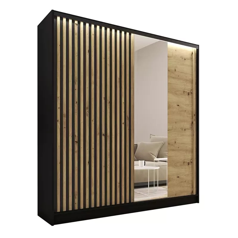 Szafa przesuwna z lustrem 180 cm LAMEL 3D