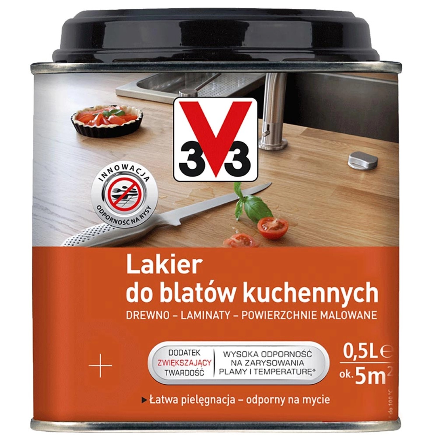 V33 Lakier do blatów kuchennych bezbarwny 0,5l