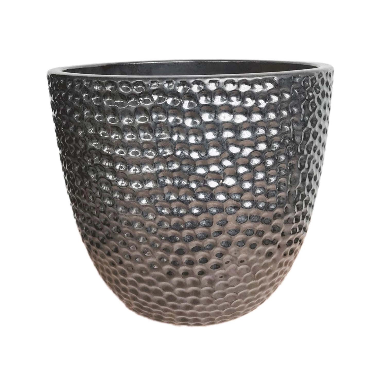 Donica ceramiczna srebrna - 22 x 26 cm