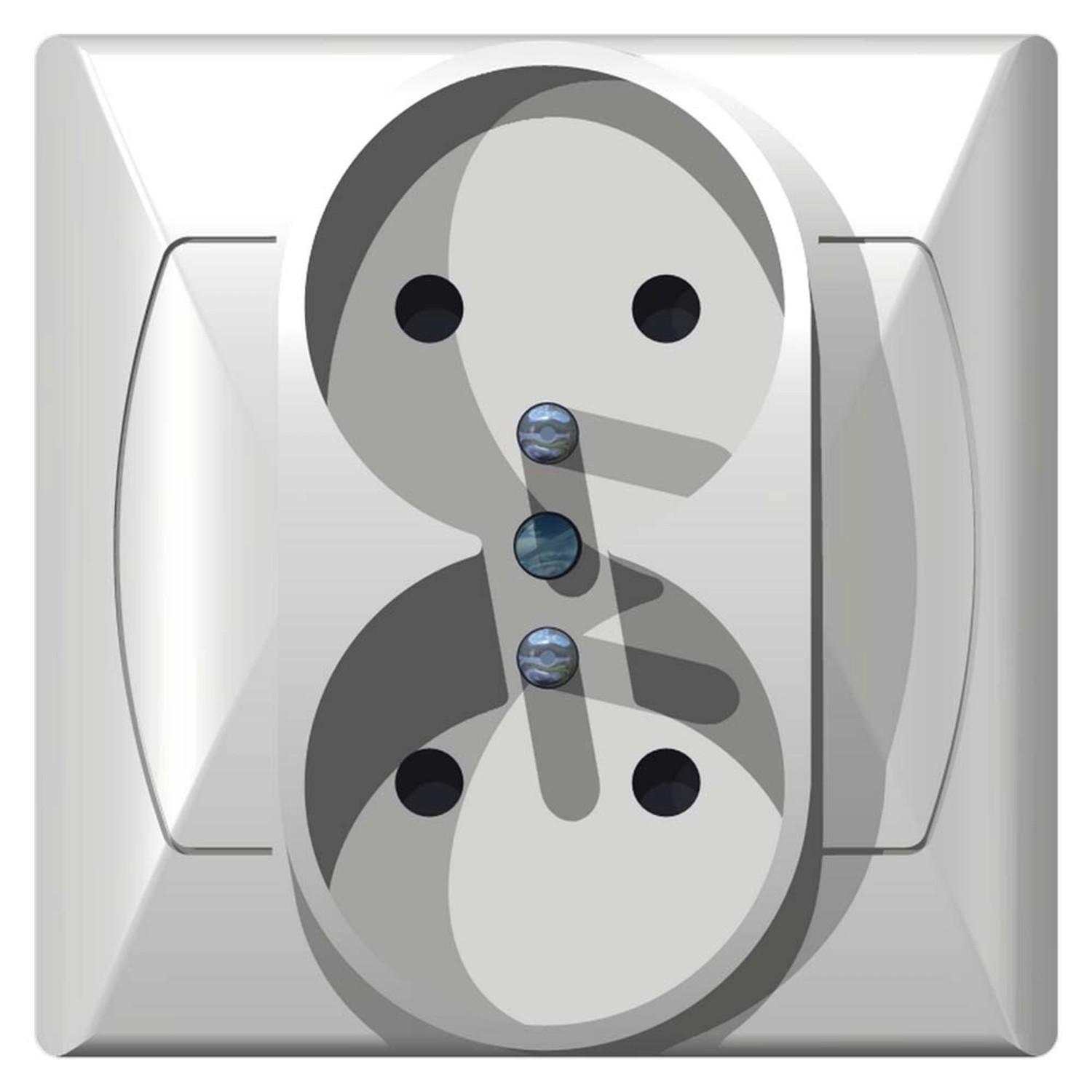 Gniazdo podwójne z uziemieniem Akcent GP-2AZ/00 biel