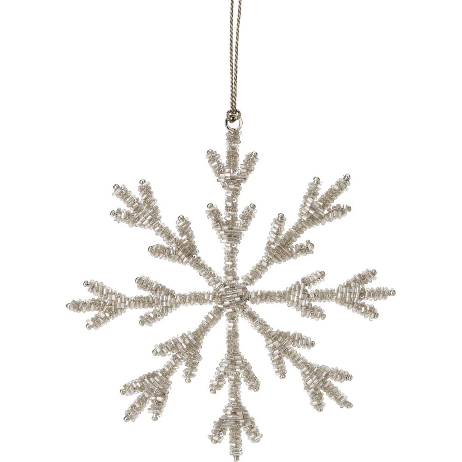 Płatek śniegu wiszący srebrny, mix - 15x15 cm