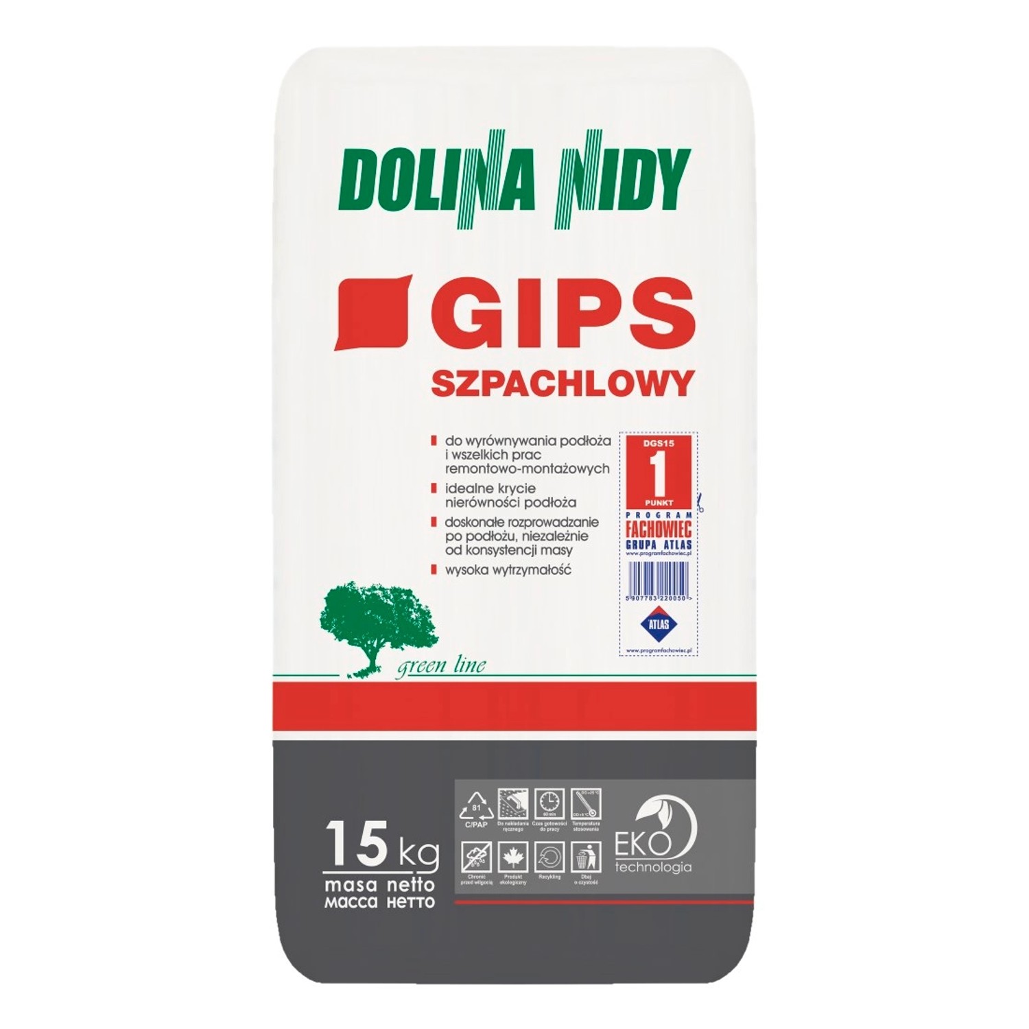 Dolina Nidy Gips Szpachlowy 15 kg