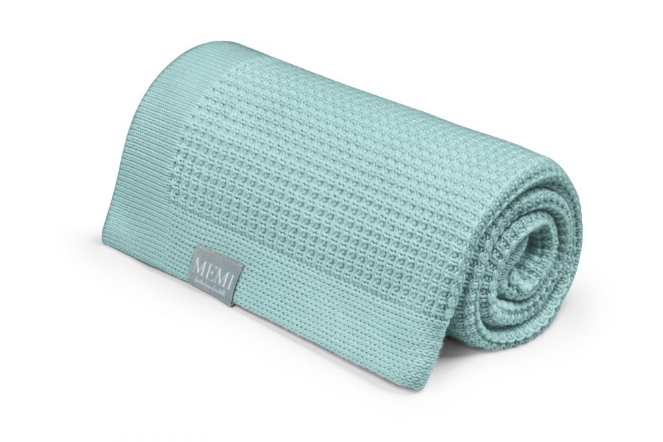 My Memi, Eukaliptusowy kocyk 80x100 dusty mint - eco collection