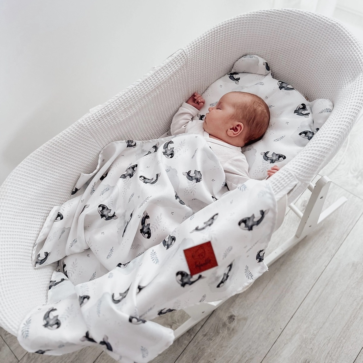 Komplet letni poduszka miś i otulacz Bambus Blue Ocean IF