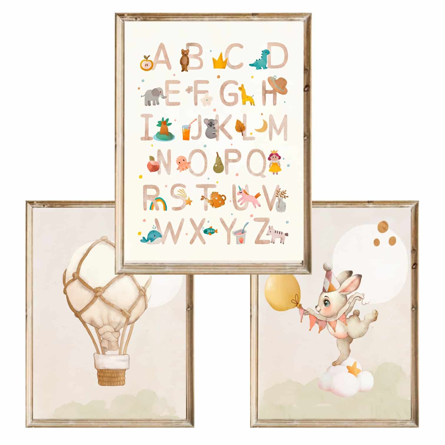 Zestaw trzech plakatów dla dzieci Tiny Alfabet - A4