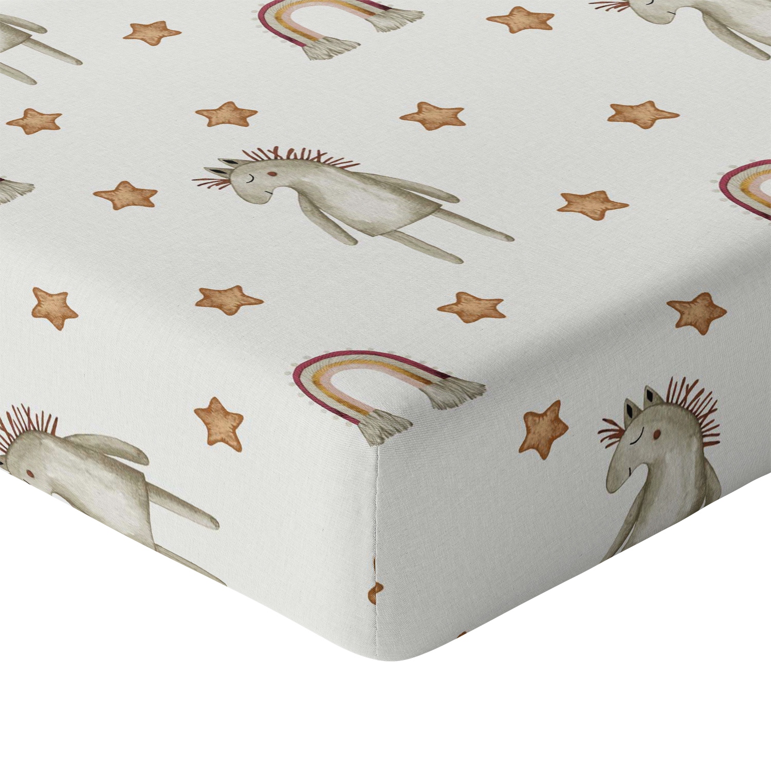 Prześcieradło bawełniane Tęczowe Koniki 160x80cm AL